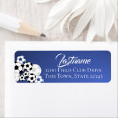 Voetballen Blauw en Wit Adres Etiket (Insitu)