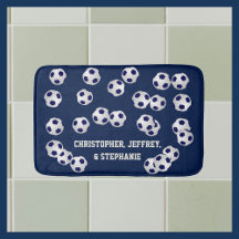 Voetballen blauw, naam, badkamerdecor