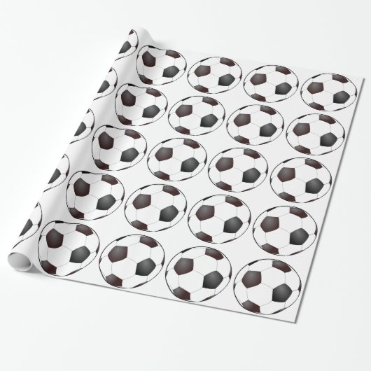 Voetballen Cadeaupapier (Uitgerold)