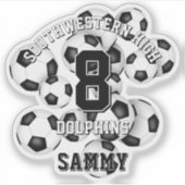 voetballen Cluster Jongens Meisjes Team Spirit Sticker (Voorkant)