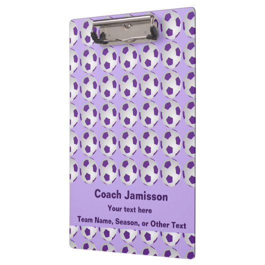 Voetballen, coachnaam, Paars en wit Klembord (Links)
