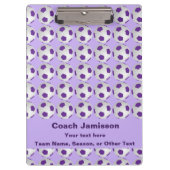 Voetballen, coachnaam, Paars en wit Klembord (Voorkant)
