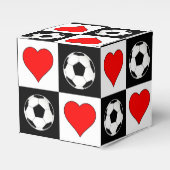 Voetballen & de Doos van de Gift van het hart voor Bedankdoosjes (Voorkant Zijde)