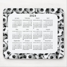 Voetballen Design 2024 Kalender Mousepad Muismat