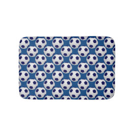 Voetballen Diagonaal, Blauw, Deksel Badmat