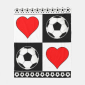 Voetballen en harten Kute Fleece Blanket voor vent (Voorkant)