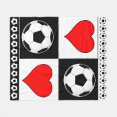 Voetballen en harten Kute Fleece Blanket voor vent (Voorkant (Horizontaal))