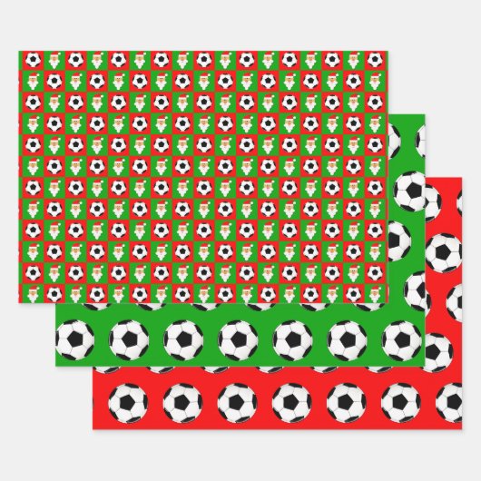 Voetballen en Kerstmis met kerstmis Inpakpapier Vel (Set)