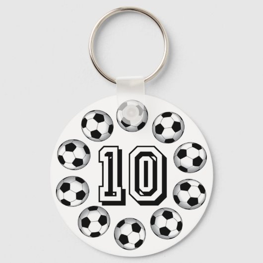 VOETBALLEN EN NUMMER 10 SLEUTELHANGER (Voorkant)