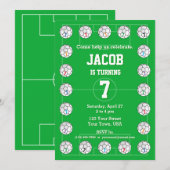 Voetballen en voetbalveld Verjaardag Kaart (Voorkant / Achterkant)