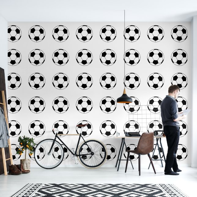 Voetballen Football Peel and Stick Behang (Woonkamer)