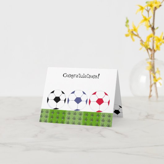 Voetballen - Gefeliciteerd Kaart (Gele Bloem)