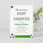 Voetballen & grass Athletic Sports Baby shower Save The Date (Staand voorkant)