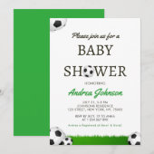 Voetballen & grass Athletic Sports Baby shower Save The Date (Voorkant / Achterkant)
