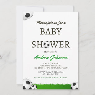 Voetballen & grass Athletic Sports Baby shower Save The Date