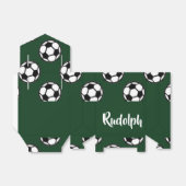 Voetballen groen patroon bedankdoosjes (Uitgevouwen)