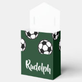Voetballen groen patroon bedankdoosjes (Geopend)