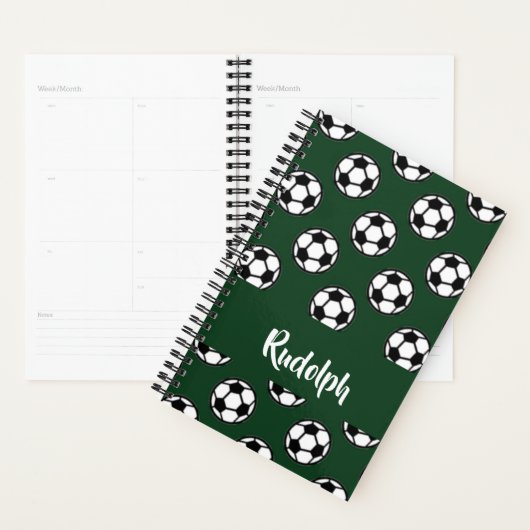 Voetballen groen patroon planner (Display)