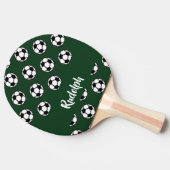 Voetballen groen patroon tafeltennisbatje (Zijkant)