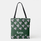 Voetballen groen patroon tote bag (Achterkant)