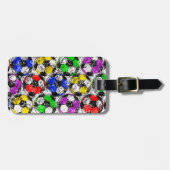 VOETBALLEN IN CHAOTISCHE KLEUR BAGAGELABEL (Voorkant horizontaal)