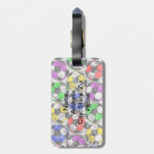 VOETBALLEN IN CHAOTISCHE KLEUR BAGAGELABEL (Achterkant verticaal)