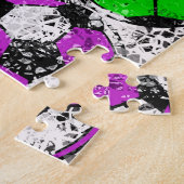 VOETBALLEN IN CHAOTISCHE KLEUR LEGPUZZEL (Zijkant)