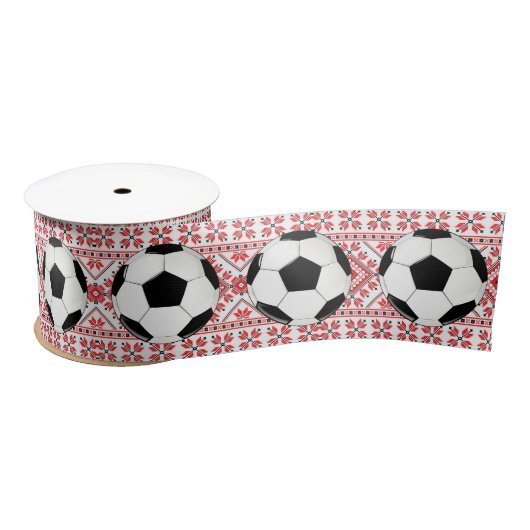 Voetballen kerstpatrooncadeautjes voor kerstmis satijnen lint (Spoel)