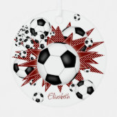 voetballen maroon sterren metalen ornament (Voorkant)