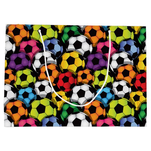 Voetballen met kleur groot cadeauzakje (Achterkant)