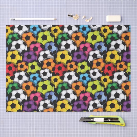 Voetballen met kleur tissuepapier (Craft)