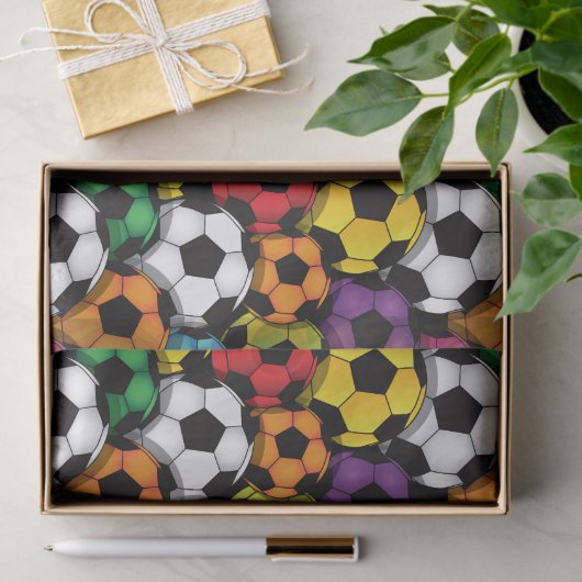 Voetballen met kleur tissuepapier (Geschenk)