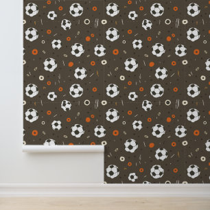 Voetballen met Oranje accenten Behang