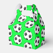 Voetballen op een groene achtergrond bedankdoosjes (Voorkant Zijde)