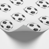 Voetballen op een witte achtergrond cadeaupapier (Hoek)