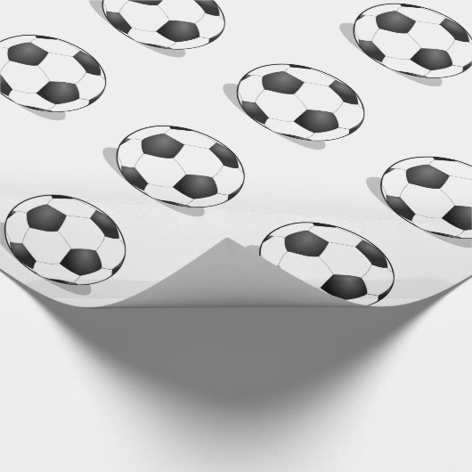 Voetballen op een witte achtergrond cadeaupapier (Hoek)