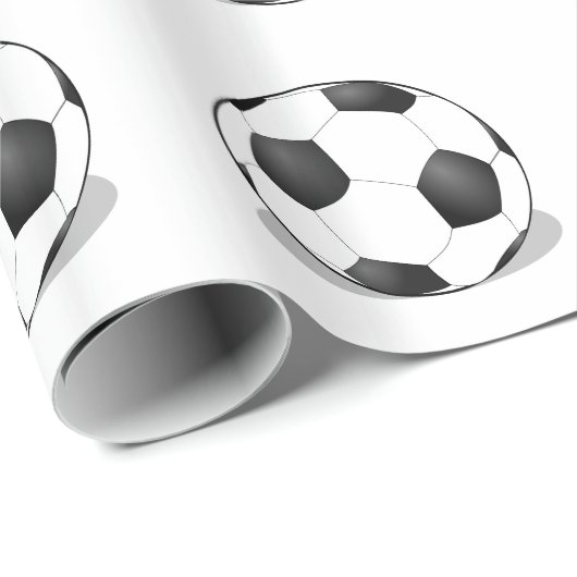 Voetballen op een witte achtergrond cadeaupapier (Rol Hoek)
