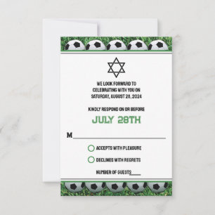 Voetballen op Grass Bar Mitzvah RSVP Kaartje