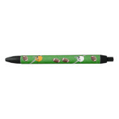 Voetballen op het veld zwarte inkt pen (Voorkant)