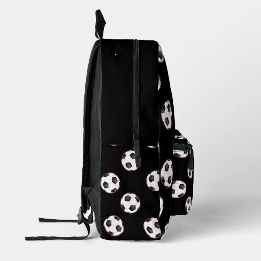 Voetballen op zwart bedrukte rugzak (Links)