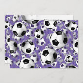 Voetballen overal paars kaart (Voorkant / Achterkant)