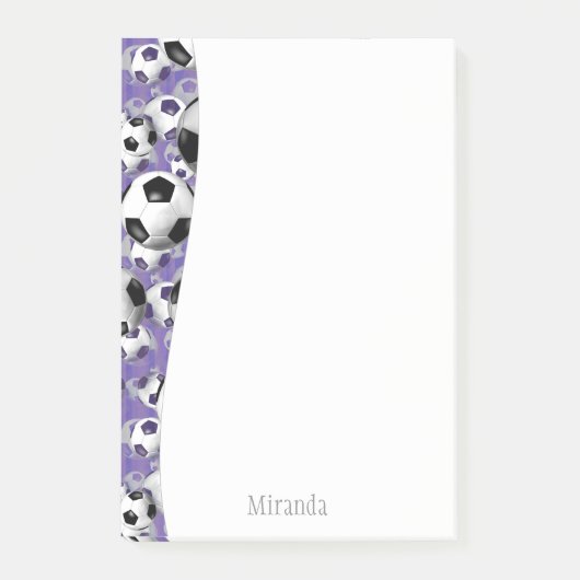Voetballen paarse meisjesvoetbal post-it® notes (Voorkant)