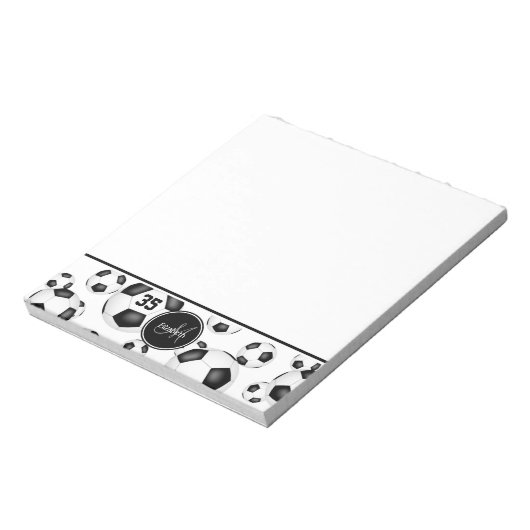 voetballen Patroon Accentgepersonaliseerd Notitieblok (Linkerzijde)