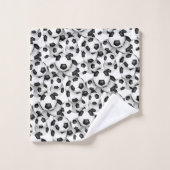 voetballen patroon atleet naam jongens meisjes bad handdoek (Wasdoekje)