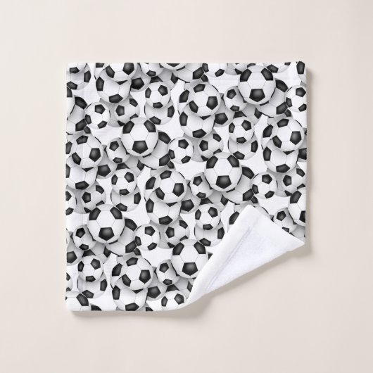 voetballen patroon atleet naam jongens meisjes bad handdoek (Wasdoekje)