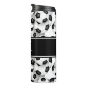 voetballen Patroon Coach Gift W Aangepaste Naam Thermosbeker (Geroteerd rechts)