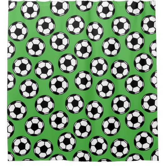 Voetballen patroon douchegordijn (Voorkant)