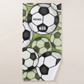 Voetballen Patroon Kinder Boys Naam Jersey Badhanddoek (Badhanddoek)