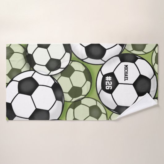 Voetballen Patroon Kinder Boys Naam Jersey Badhanddoek (Badhanddoek)
