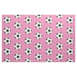 Voetballen Patroon op Girly Pink Stof